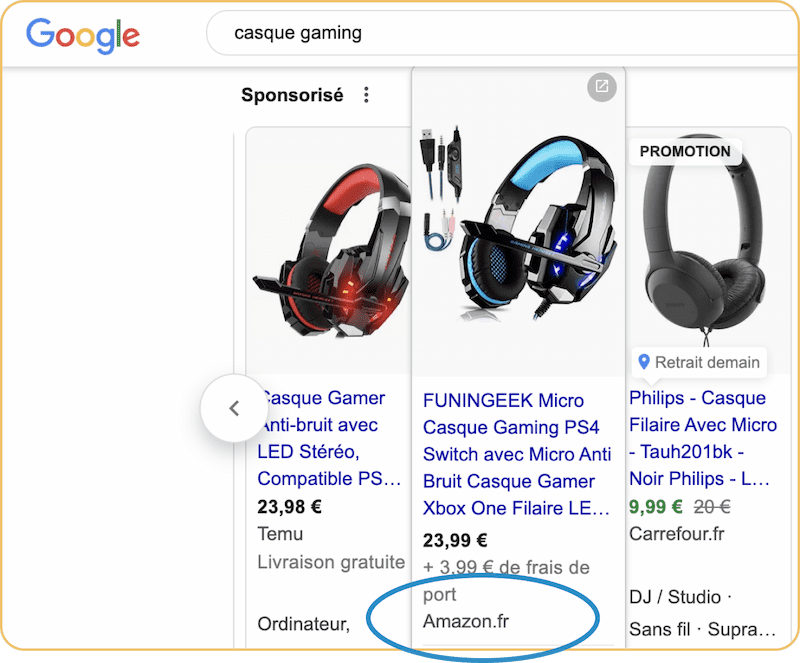 Google shopping amazon