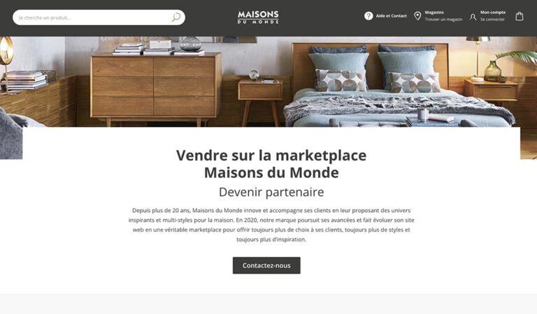 Interface Vendre du Maison du Monde