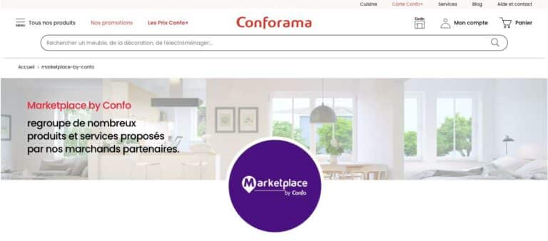 Interface Desktop site Conforama